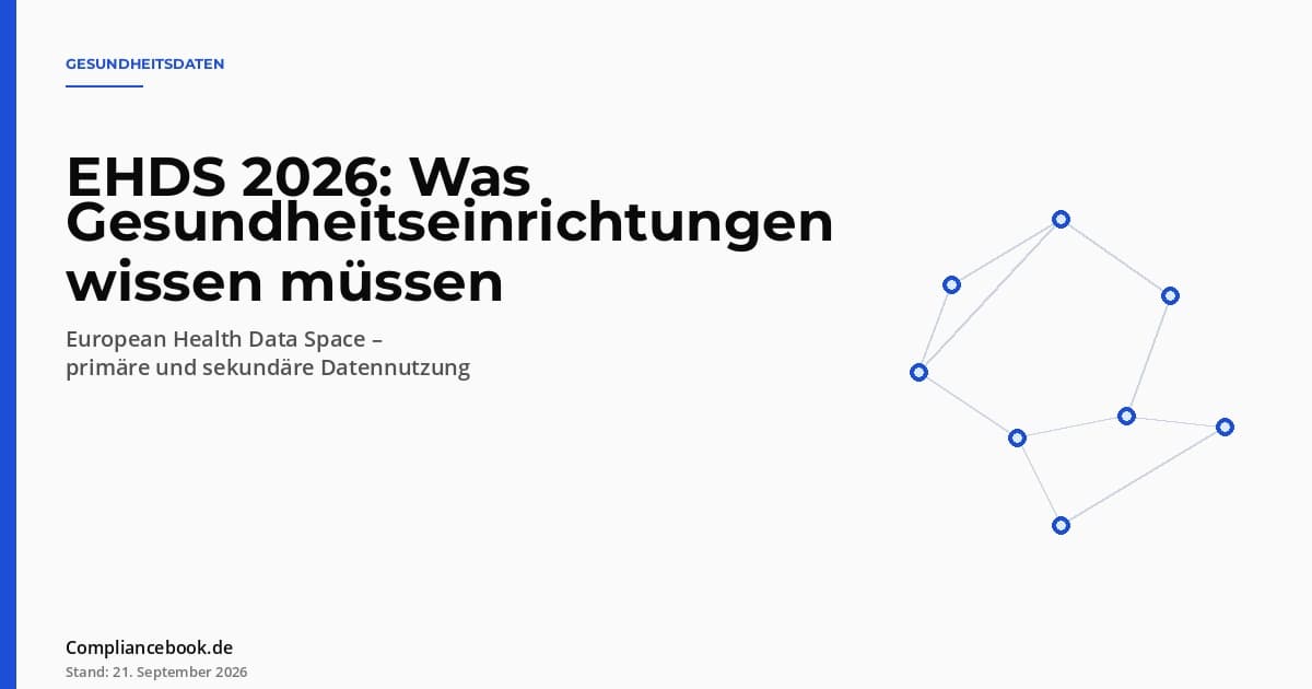 Editorial Hero: EHDS 2026 – Knoten-Netzwerk als Symbol für die Vernetzung von Gesundheitsdaten zwischen Krankenhäusern, Forschung und Behörden