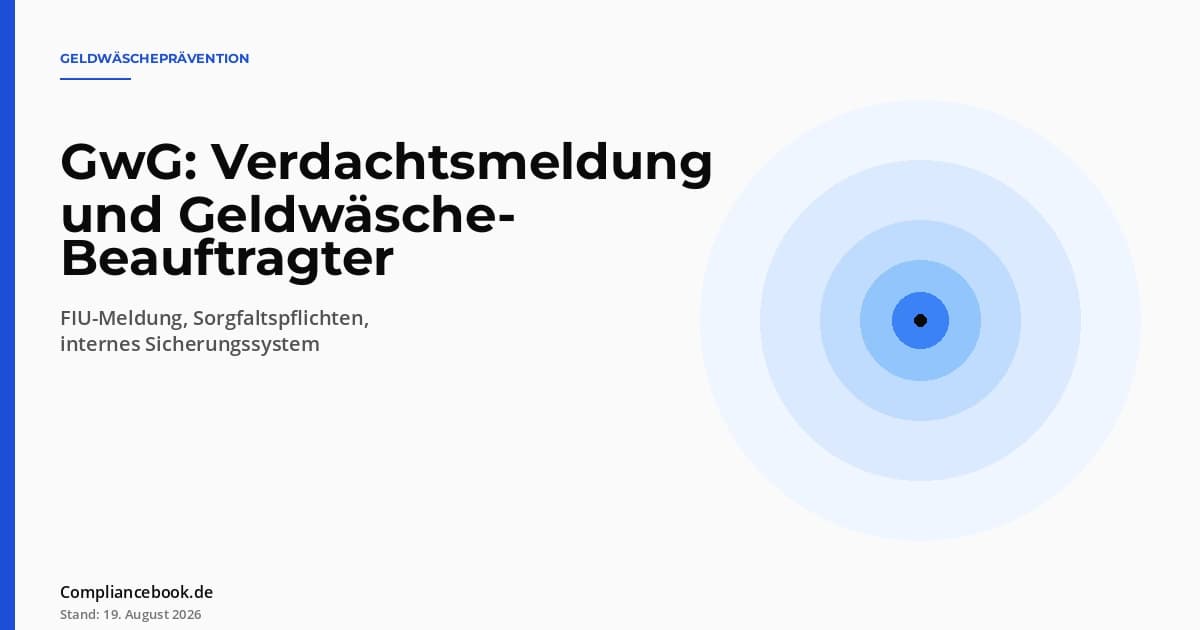 GwG: Verdachtsmeldung und Geldwaesche-Beauftragter - Textoverlay auf einem abstrahierten Verlauf als Symbolbild fuer Geldwaeschepruefung