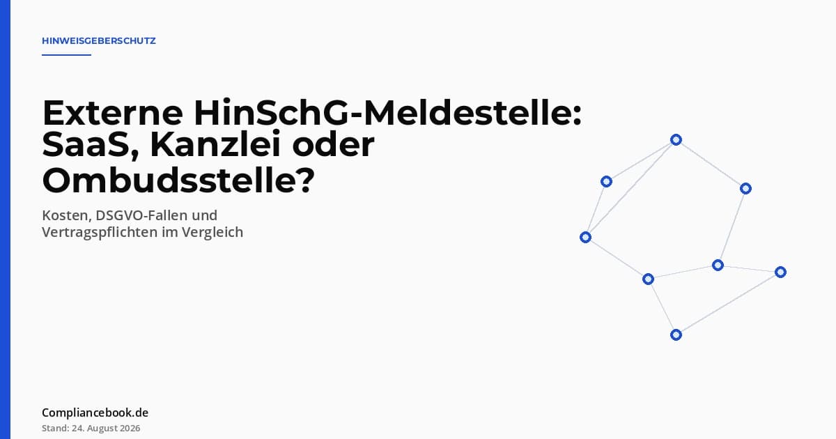 Editorial Hero: Externe HinSchG-Meldestelle Anbieter – Knoten-Netzwerk als Symbol für das Anbieter-Ökosystem SaaS, Kanzlei und Verbund