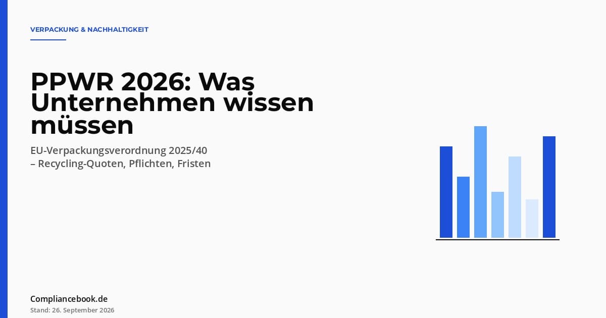 Editorial Hero: PPWR 2026 – Balkendiagramm als Symbol für die EU-Verpackungs-Recyclingquoten und Nachhaltigkeitsziele